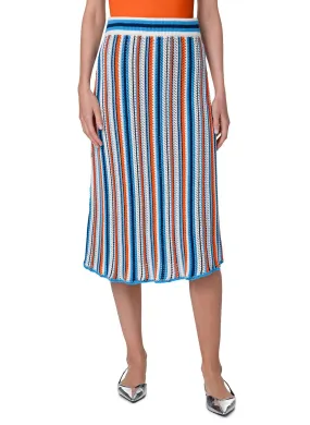 Akris Punto - Stripe Crochet Midi Skirt