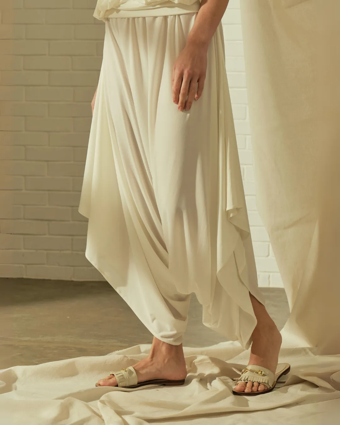 Arizona Harem Gartered Waist Jersey Pants