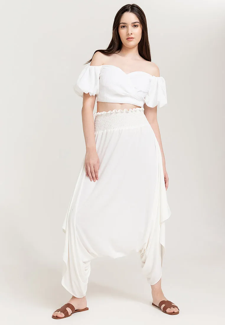 Arizona Harem Gartered Waist Jersey Pants