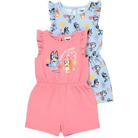 BLUEY 2pk Pink/Blue Playsuits