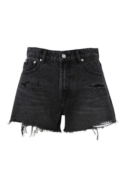 Dara Distressed Denim Shorts