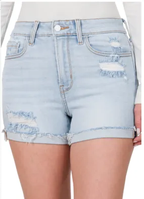 Distressed Denim Shorts - Super Light