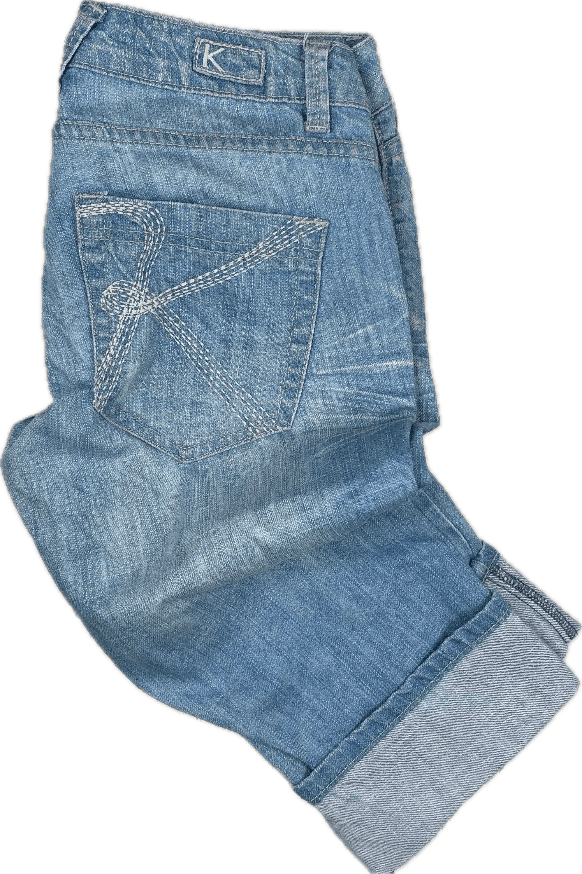 Kookai Ladies  Cuffed Denim Long Shorts   - Size 8