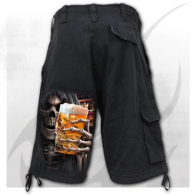 Live Loud Mens Black Cargo Shorts