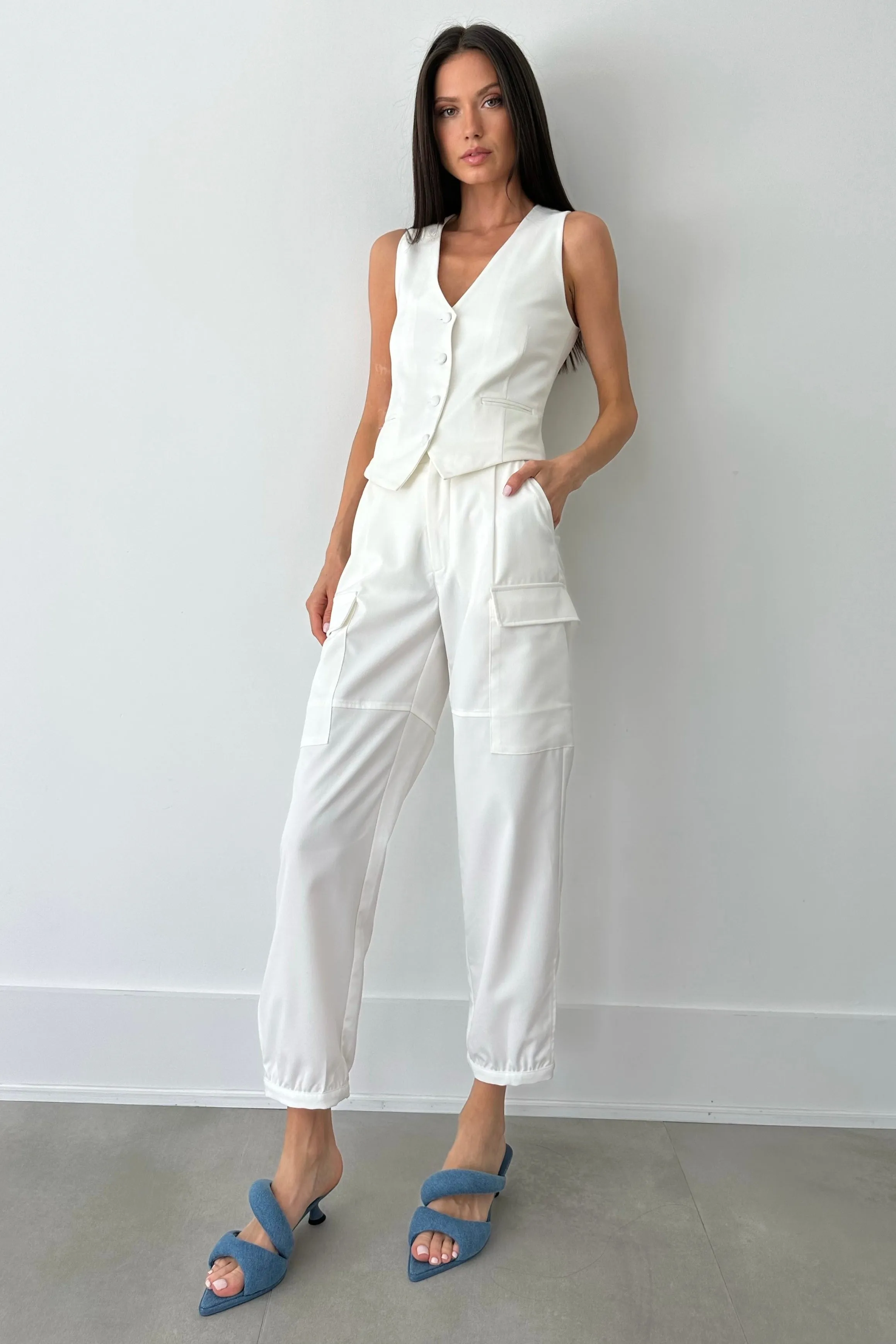 MARGAUX CARGO PANTS WHITE