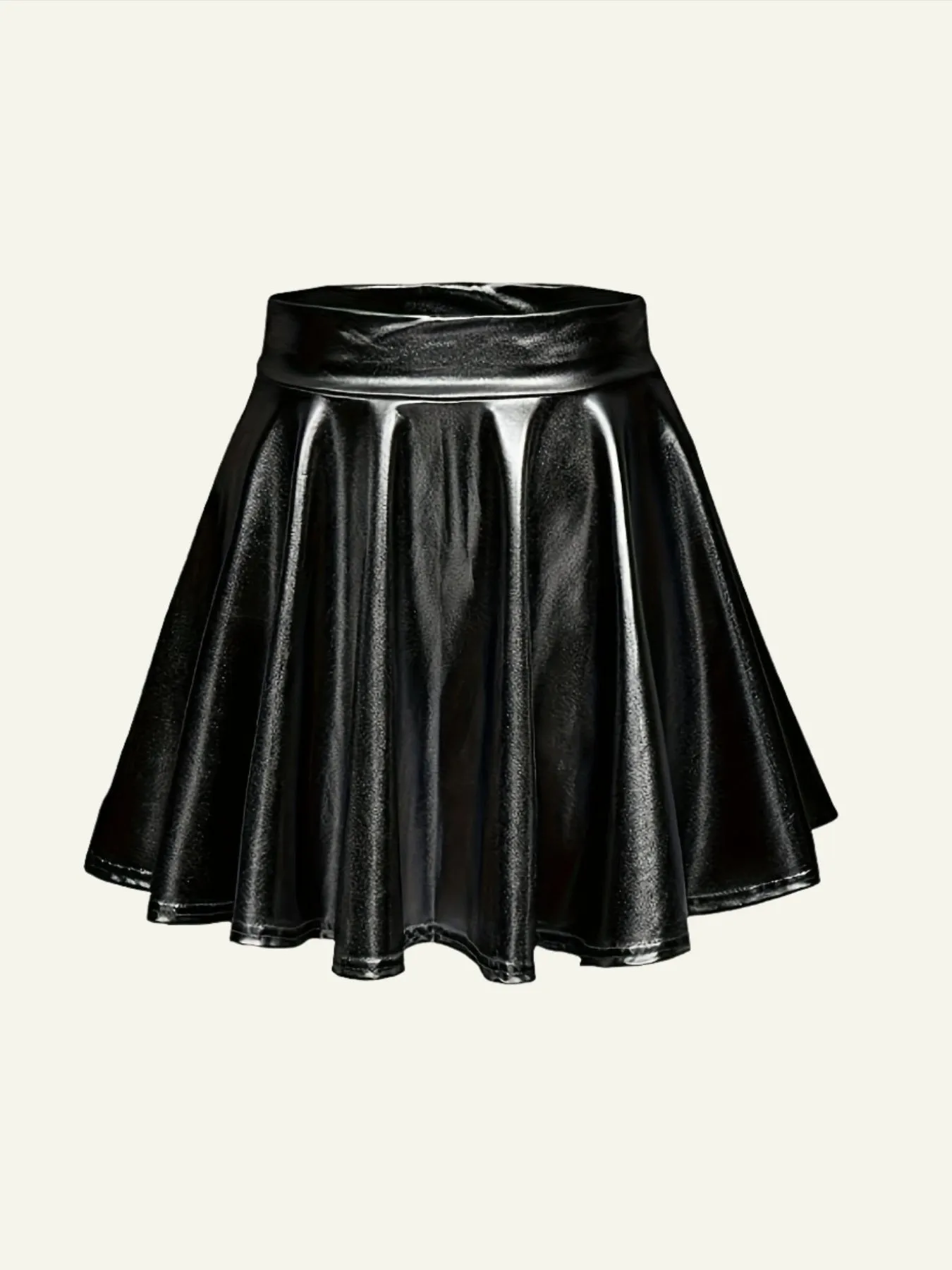Metallic Black Mini Skirt