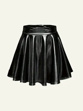 Metallic Black Mini Skirt
