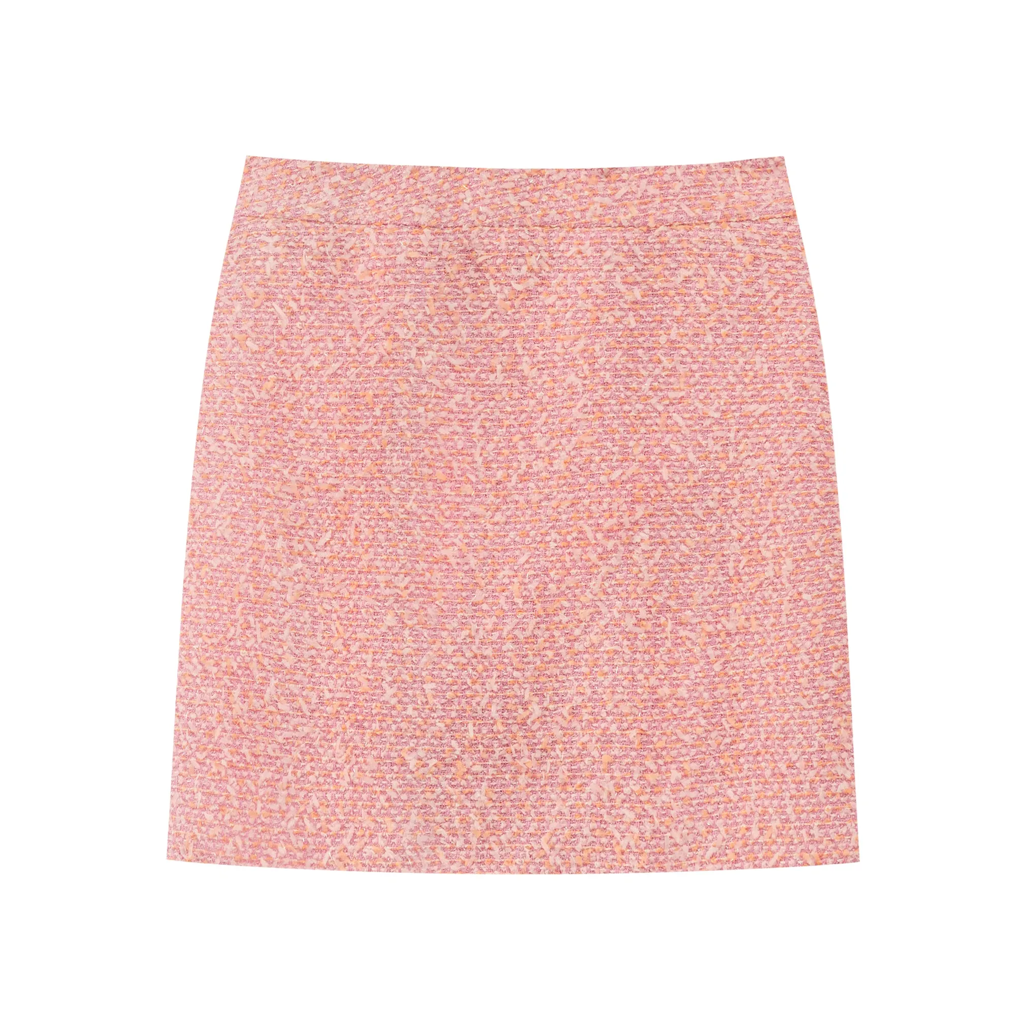 Unbalanced Pink Tweed Mini Skirt