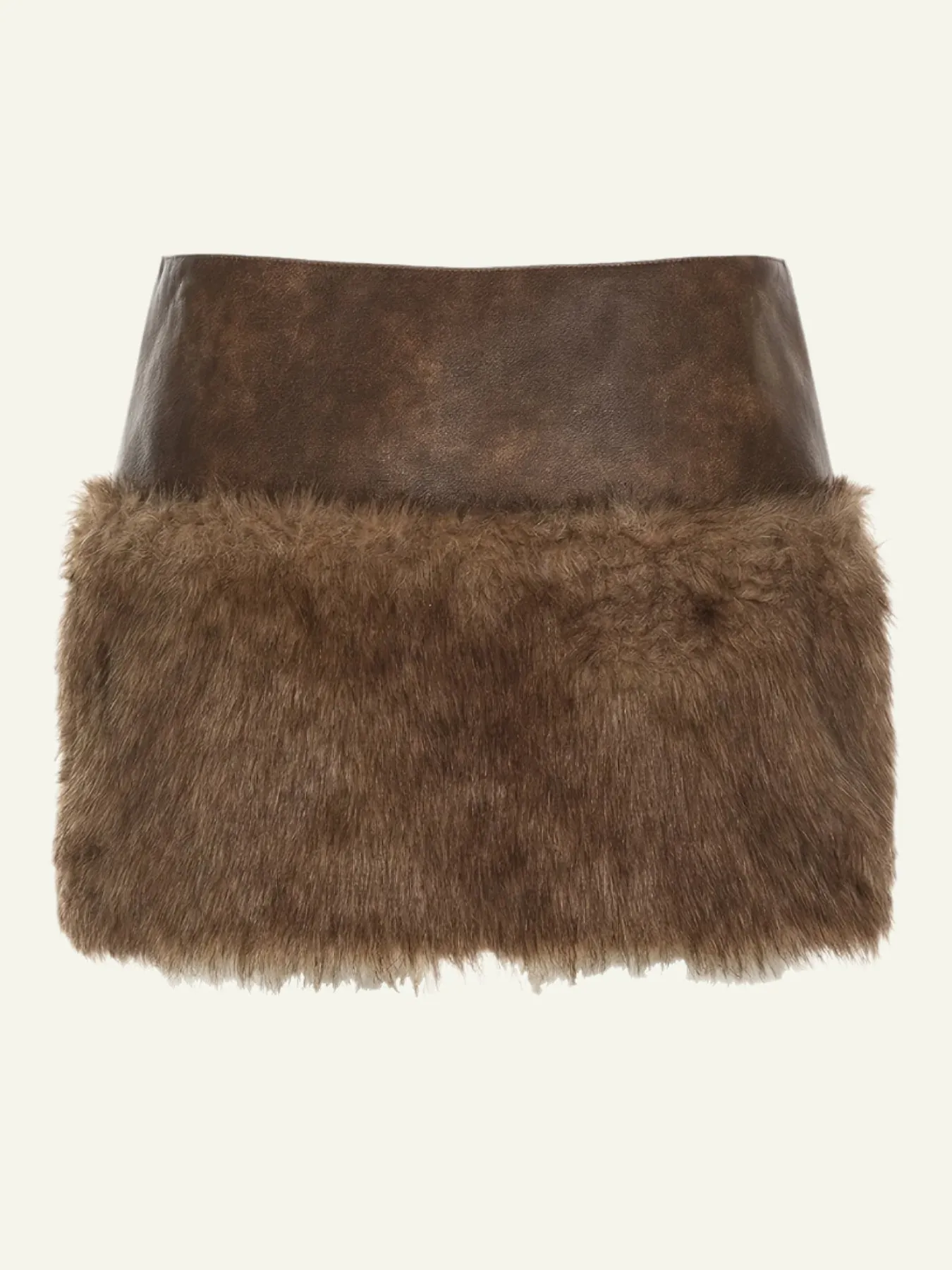 Vintage Mini Skirt with Fur