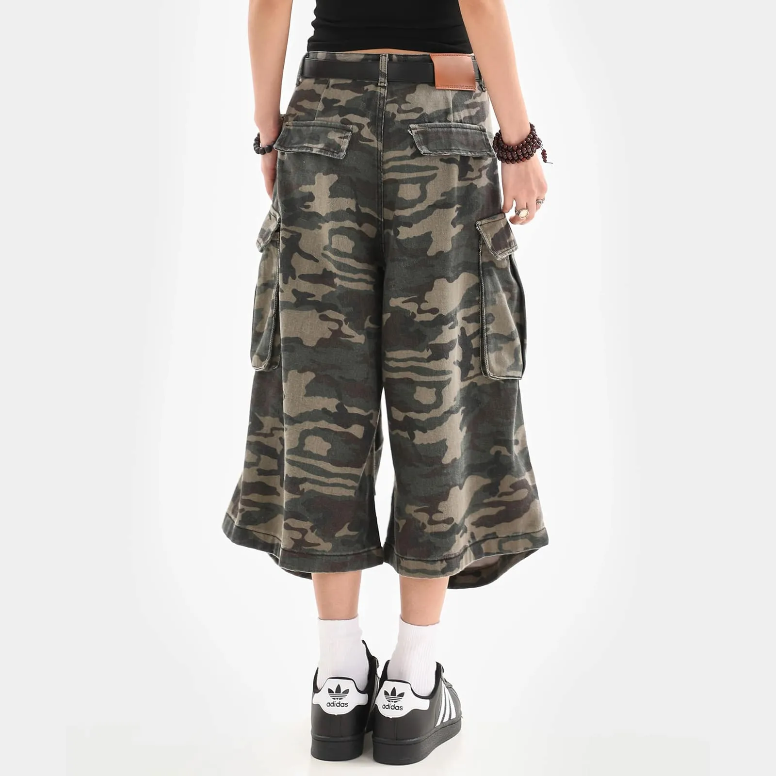 Women's Camouflage Y2K Baggy Cargo Shorts