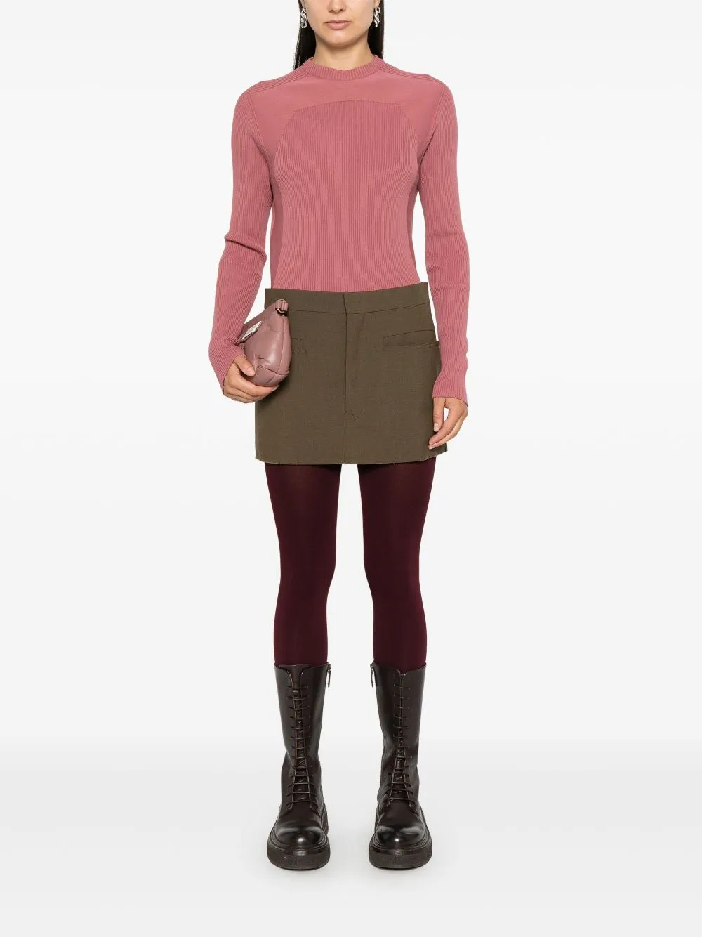 Woven Skirt Cut Off Mini Forest