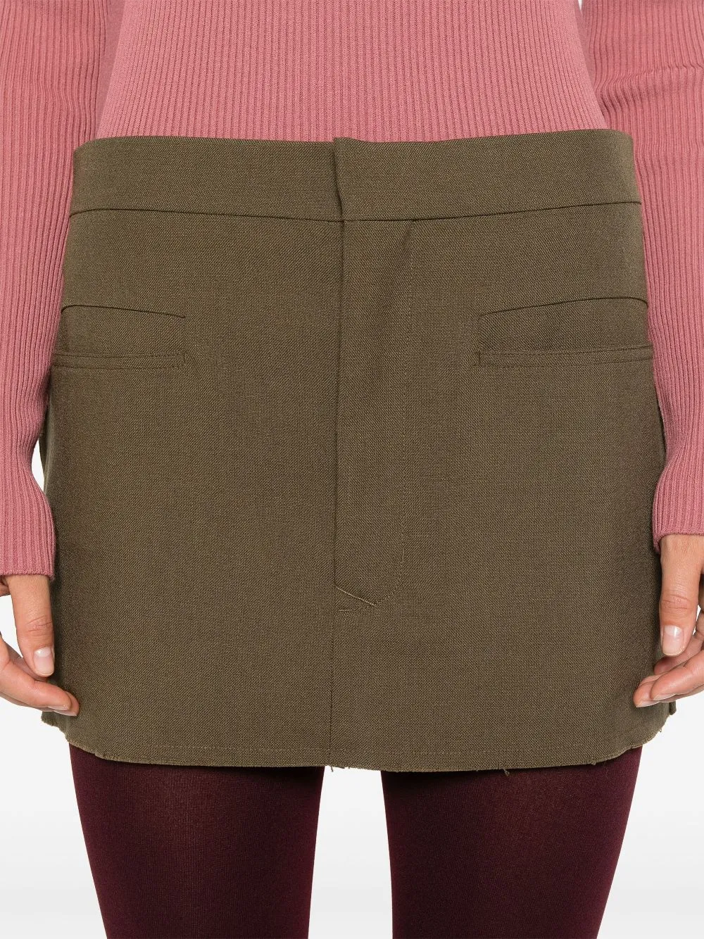 Woven Skirt Cut Off Mini Forest