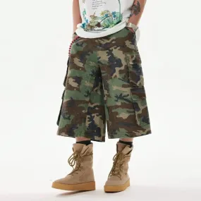 Y2K Camouflage Multi Pocket Baggy Cargo Shorts