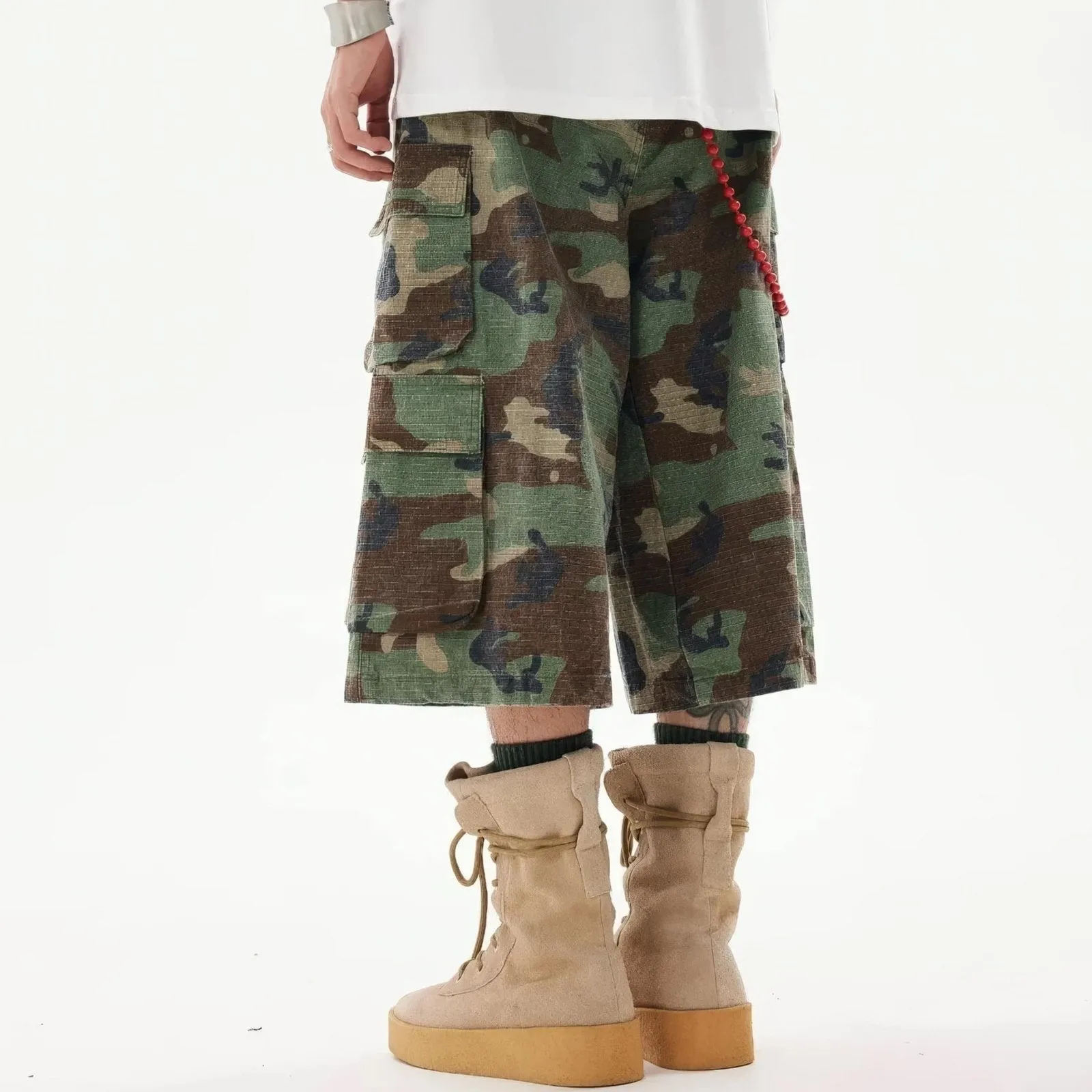 Y2K Camouflage Multi Pocket Baggy Cargo Shorts